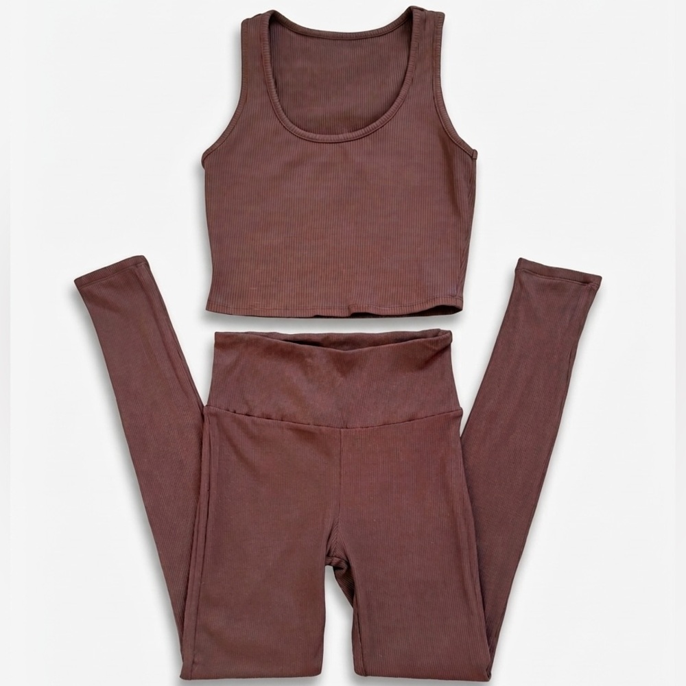 Naked Wardrobe Chocolate Ribbed Set